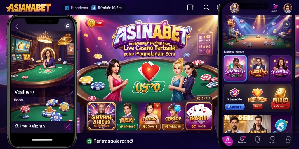 Screenshot gameplay ASIANABET yang menampilkan dealer langsung dan suasana kasino.