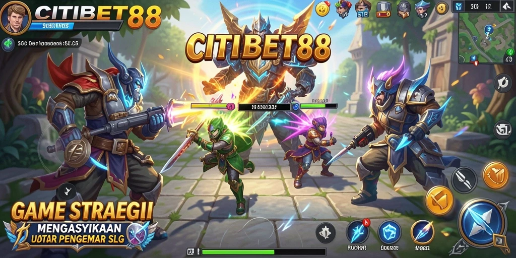 Screenshot CITIBET88 menampilkan aksi pertempuran yang seru dan strategis.