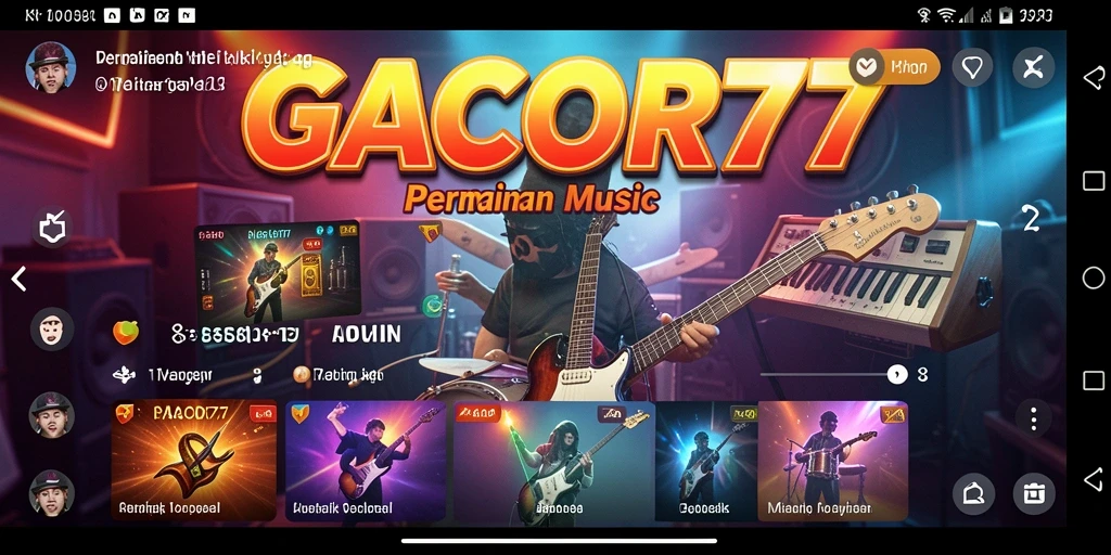 Tampilan gameplay <strong>GACOR77</strong> yang menarik dengan interaksi musik