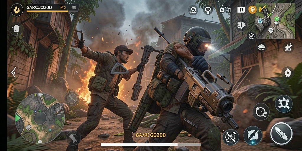 Screenshot menunjukkan aksi mendebarkan dari gameplay GARCO200.