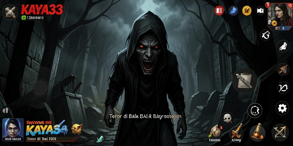 Screenshot gameplay KAYA33 yang menggambarkan momen mencekam.