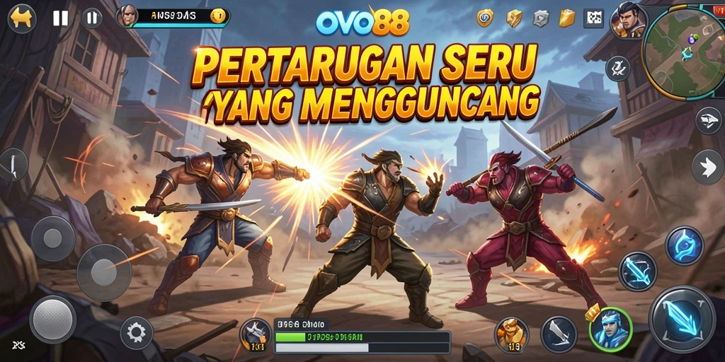 Gambaran aksi seru dalam gameplay OVO88 yang mendebarkan.