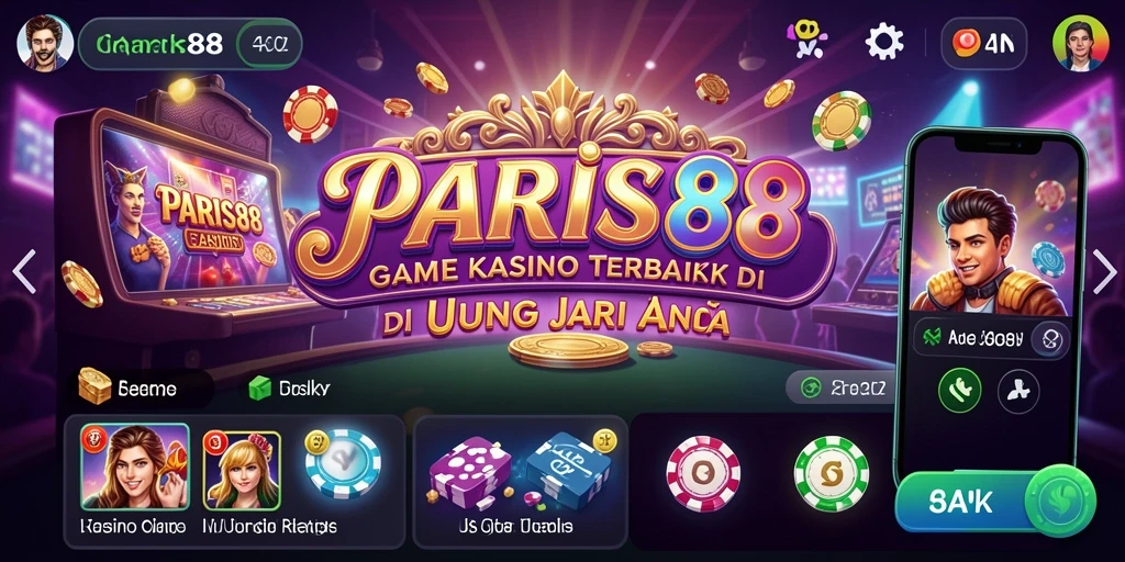 Screenshot utama PARIS88 menampilkan gameplay Kasino yang mengasyikkan.